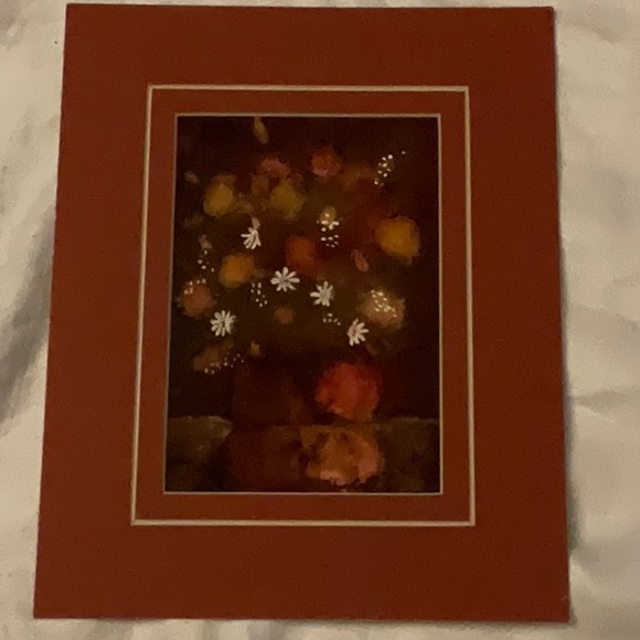 Unframed Matted Loose Floral Watercolour & Gauche Painting by Alberta Artist - Picture 2 of 3